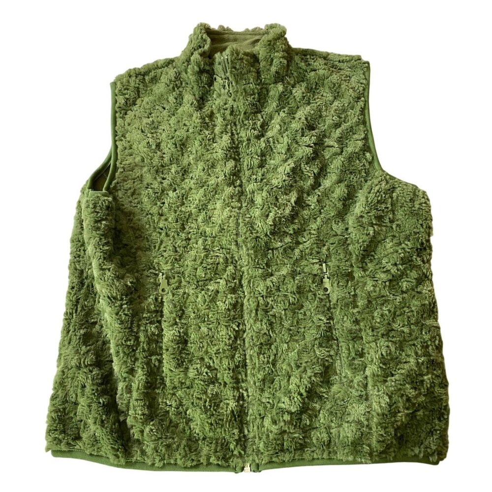 Alps Green Fleece Vest w/ Pockets Full Zip Medium